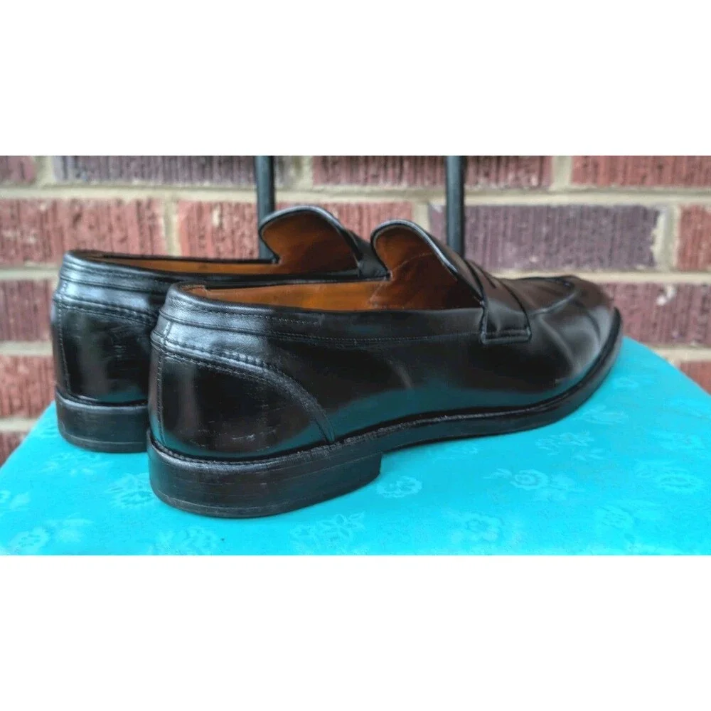 Allen Edmonds Glasgow Black Leather Split Toe Slip On Loafers- Men Size 14B